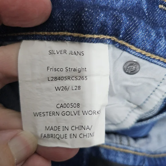 NWOT Silver Jeans Women’s Frisco Straight Distressed Size 26 Western Glove Works - Picture 8 of 9